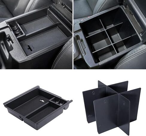 JDMCAR Center Console Organizer Tray Compatible with Toyota Tacoma Accessories 2016-2022 2023, Armrest Insert Container ABS Material Secondary Storage Box in Kuwait