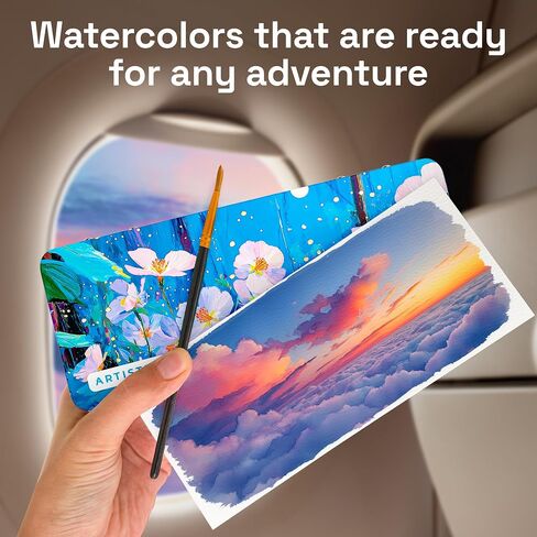 ARTISTRO Watercolor Paint Set with Palette & Brush Pens - 100 Colors in Kuwait