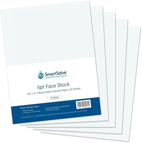 SmartSolve Water-Soluble 5pt CardStock, White, IT119206, Dissolves Quickly In Water, Biodegradable, Printable, Craft, Confidential Document, Memorial Letter, Letter Size, 8.5" x 11", 25 Sheets in Kuwait