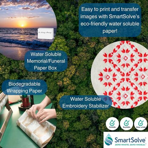 SmartSolve Water-Soluble 5pt CardStock, White, IT119206, Dissolves Quickly In Water, Biodegradable, Printable, Craft, Confidential Document, Memorial Letter, Letter Size, 8.5" x 11", 25 Sheets in Kuwait