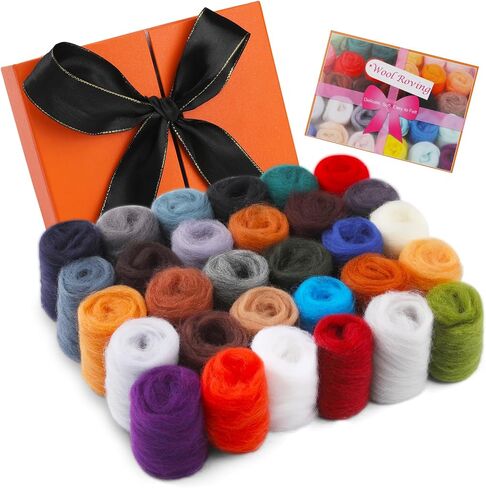 Mayboos 96 Pcs Needle Felting Wool, 48 Colors Wool Roving 3g / Pack in Saudi Arabia