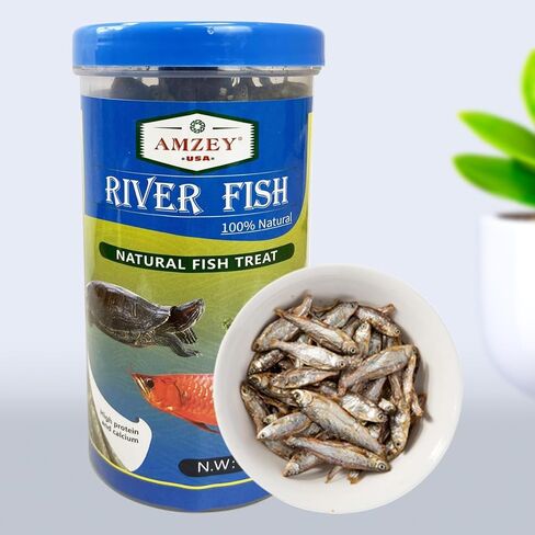 Amzey 2.3 oz Dried River Fish - Natural Food for Turtles, Terrapins, Reptiles and Large Tropical Fish in Kuwait