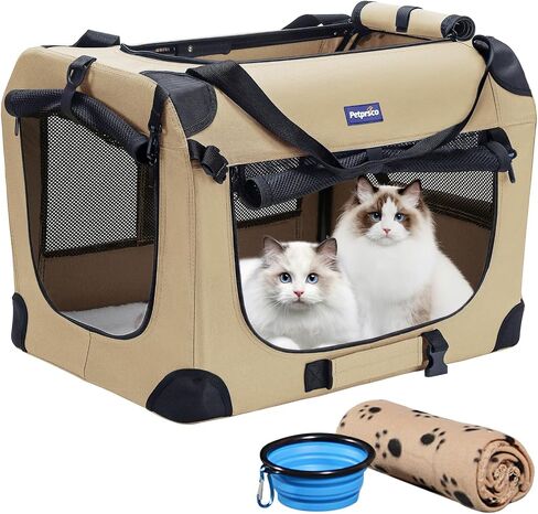 Petprsco Portable Collapsible Dog Crate, 24" Soft Dog Crate for Car Travel in Kuwait