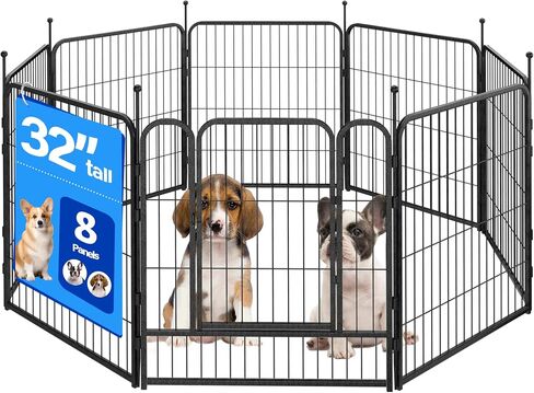 MUPATER 45in 16-Panel Extra Tall Dog Fence, Pet Playpen for Large Dogs in Kuwait