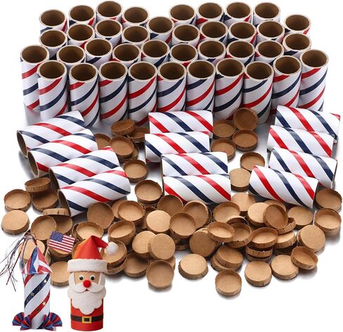 Faccito 50 Pcs Red White Blue Cardboard Tubes for Craft 1"x2-1/2"x3/32" in Saudi Arabia
