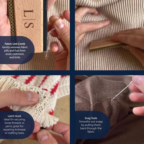 Lint Comb, Cashmere Comb, Wool Comb, Lint Shaver, Snag Repair Needles, Latch Hook. Complete Garment Repair kit, Sewing Kit in Saudi Arabia