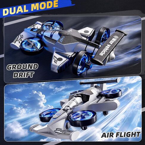 Remote Control Airplane for Kids, 2 in 1 RC Plane Stunt RC Drift Car, Indoor Outdoor Foam Plane with Railcar Race, Tricks, Gift Toys for Boys Girls Adults 8 9 10 11 12 Year Old in Kuwait