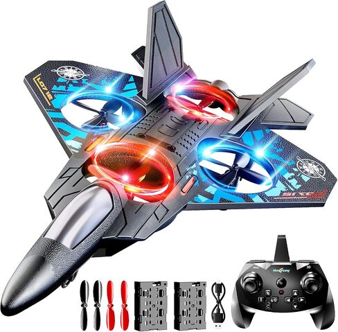 NIPLOOOW Foam Remote Control Airplanes Rc Planes for Kids 4-8, Remote Control Planes Fighter Jet with Light, 360° Flip Fighter Jet Toy, Gravity Sensing, Stunt Roll, Gifts for 6 7 8 10 12 Year Old Boys in Saudi Arabia