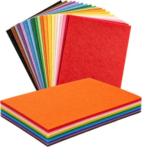 UOOU 45 Pcs Assorted Felt Sheets Felt Fabric 4"x4" Stiff Felts in Saudi Arabia