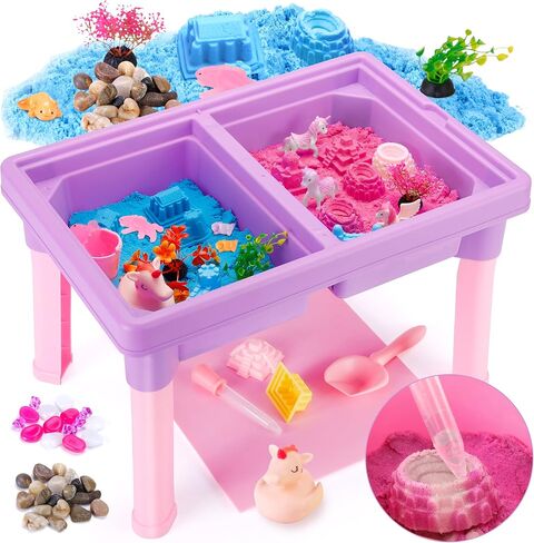 Unicorn & Axolotl 2 in 1 Sand and Water Table, Sensory Table with Sand in Saudi Arabia