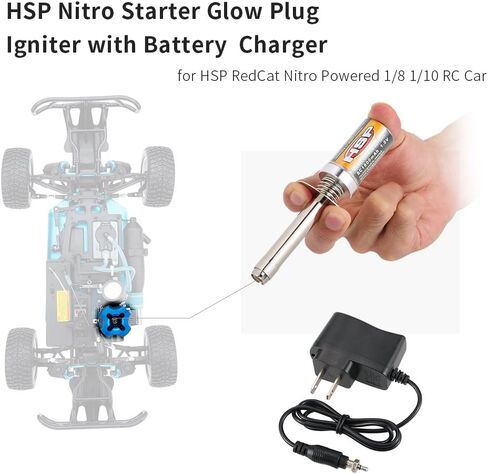 GoolRC Nitro Glow Plug Igniter Starter Tools with Battery Charger for HSP Redcat and 1/8 1/10 Nitro Engine RC Car Buggy Truck Model in Kuwait