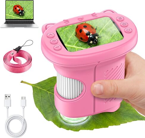 Alotwan Kids Microscope Handheld, Digital 1000X, 2.4" HD Screen in Kuwait
