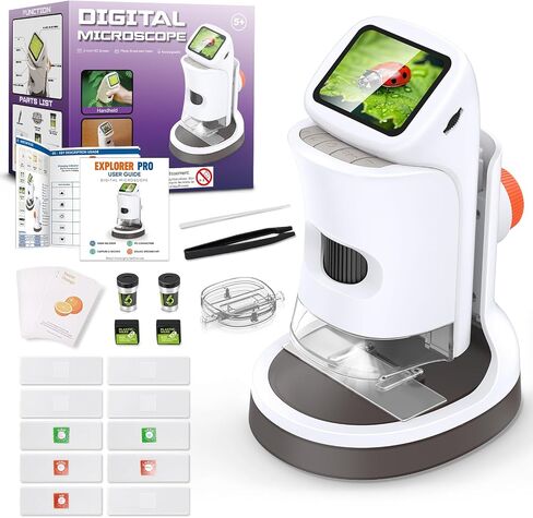 Uarzt Kids Digital Microscope 1000X 2.0 IPS Screen with Slides, White in Kuwait