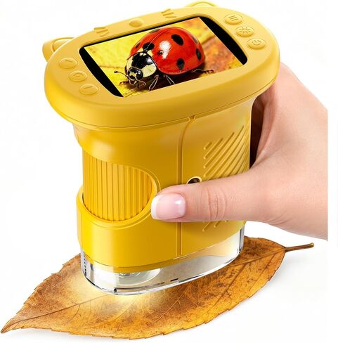 Kids Microscope: 1000X Handheld Pocket Microscope for Photo and Video Portable Science Kits STEM Toys – Christmas/Birthday Gifts for Girls & Boys Ages 3-12(Orange) in Saudi Arabia