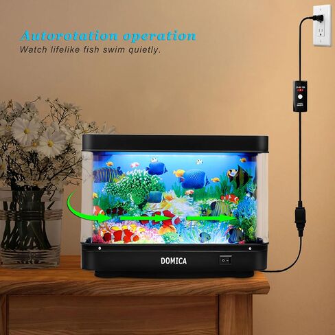 Fake Fish Tank with Moving Fish, Decorative Aquarium Lamp (Auto 2/4/12H Shutdown Timer), Artificial Tropical Marine Tank, LED Mood Light Office Table Light, Fun Gifts in Kuwait