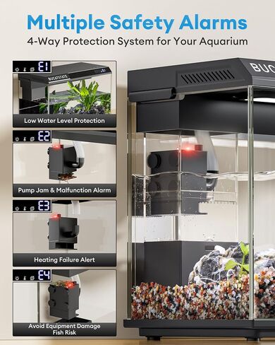 BUCATSTATE 2.6 Gallon Small Fish Tank, 3 Stage Filtration Aquarium, Black in Saudi Arabia