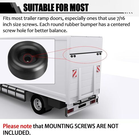 TonGass (6-Pack) 2" Tall Cone Bumpers for Trailer Ramp Door Universal Fit Bumpers with 3/8" Screw Holes Premium Thick Automotive Grade Rubber Bumpers Cone-Shaped Bumpers for Extra Protection in Kuwait