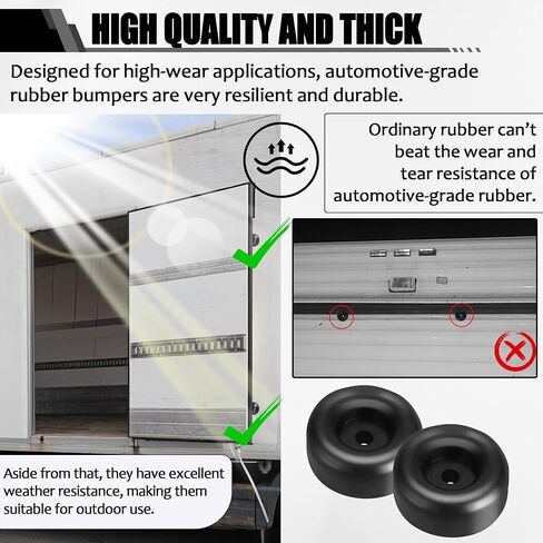 TonGass (6-Pack) 2" Tall Cone Bumpers for Trailer Ramp Door Universal Fit Bumpers with 3/8" Screw Holes Premium Thick Automotive Grade Rubber Bumpers Cone-Shaped Bumpers for Extra Protection in Kuwait