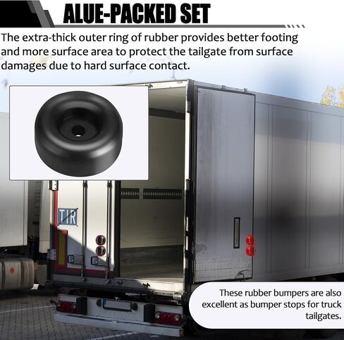 TonGass (6-Pack) 2" Tall Cone Bumpers for Trailer Ramp Door Universal Fit Bumpers with 3/8" Screw Holes Premium Thick Automotive Grade Rubber Bumpers Cone-Shaped Bumpers for Extra Protection in Kuwait