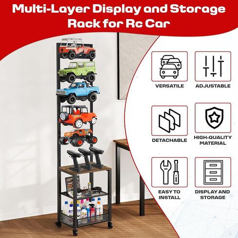 RC Car Stand, Adjustable RC Car Storage Rack, Heavy Duty Shelf for Remote Control Cars & Aceesories, Multi-Layer Workstation Rack in Kuwait