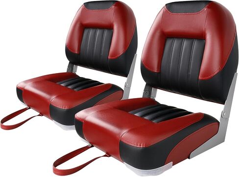 XGEAR Deluxe Low/High Back Boat Seat, Fold-Down Fishing Boat Seat in Kuwait
