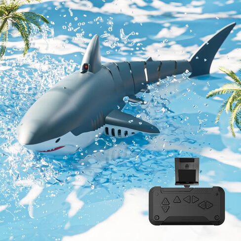 2.4G Remote Control Shark Toy, High Simulation Shark with Camera, LED Lights and Spray Water Function, Electric Toys for s s (Blue) in Saudi Arabia