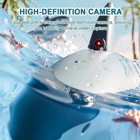 2.4G Remote Control Shark Toy, High Simulation Shark with Camera, LED Lights and Spray Water Function, Electric Toys for s s (Blue) in Saudi Arabia