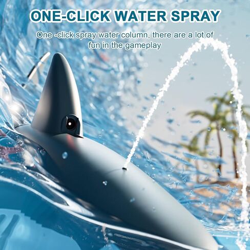 2.4G Remote Control Shark Toy, High Simulation Shark with Camera, LED Lights and Spray Water Function, Electric Toys for s s (Blue) in Saudi Arabia