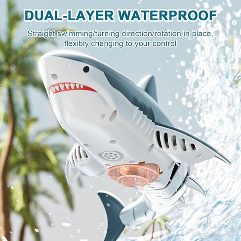 2.4G Remote Control Shark Toy, High Simulation Shark with Camera, LED Lights and Spray Water Function, Electric Toys for s s (Blue) in Saudi Arabia