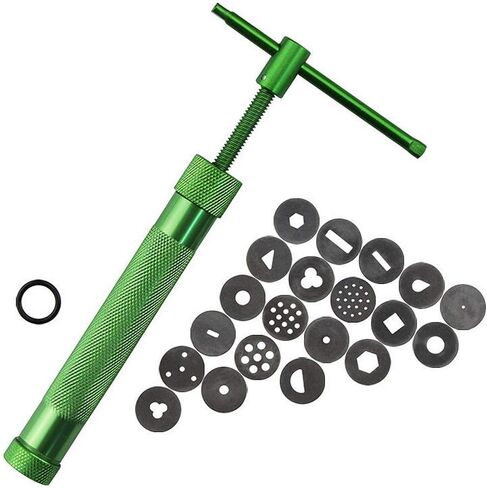 COMIART Clay Extruder Gun with 20 Stainless Steel Discs - Fondant & Sugar Paste Extruder for Cake Decorating, Polymer Clay Craft, Ceramics & Pottery Sculpting Tools in Kuwait