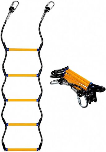 MVBouresu Boat Rope Ladder, Heavy Duty Climbing Rope 400Lbs Strength, 14mm Reinforced Polyester Line, Rigid Resin Step Design, Outdoor Ladder for Inflatable Boat, Kayak, Motorboat, Canoeing (4 Step) in Kuwait