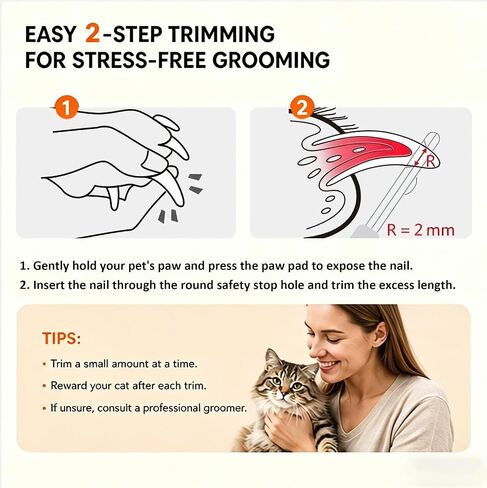 Trumoon Easy Cat Claw Claw Trimmers مع حارس دائري - تجنب تجاوز قطع كليبرز مسمار المواء للقطط الذين يحبون النضال - أداة الاستمالة المهنية للقطط القطة in Kuwait