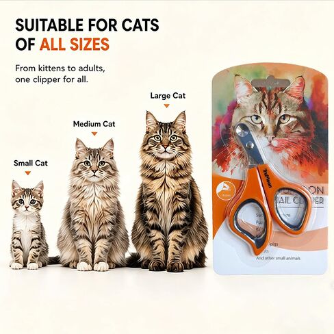 Trumoon Easy Cat Claw Claw Trimmers مع حارس دائري - تجنب تجاوز قطع كليبرز مسمار المواء للقطط الذين يحبون النضال - أداة الاستمالة المهنية للقطط القطة in Kuwait
