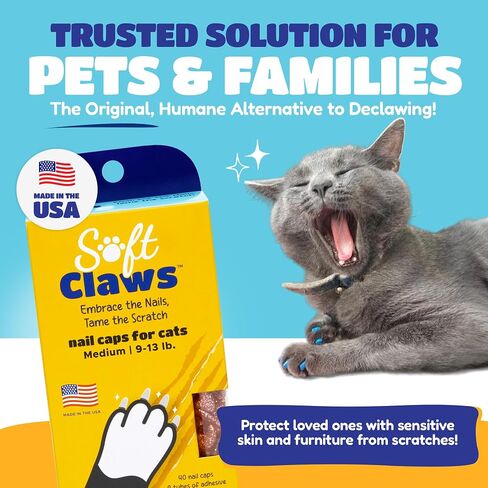 Soft Claws Nail Caps for Medium Cats, 40 Caps, Pink Sparkle in Kuwait
