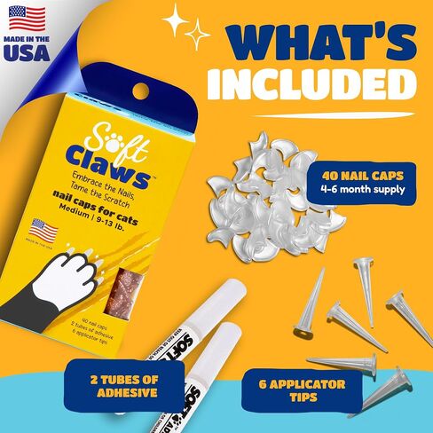 Soft Claws Nail Caps for Medium Cats, 40 Caps, Pink Sparkle in Kuwait