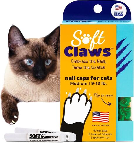 Soft Claws Nail Caps for Medium Cats, 40 Caps, Pink Sparkle in Kuwait