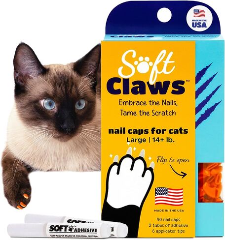 Soft Claws Nail Caps for Medium Cats, 40 Caps, Pink Sparkle in Saudi Arabia
