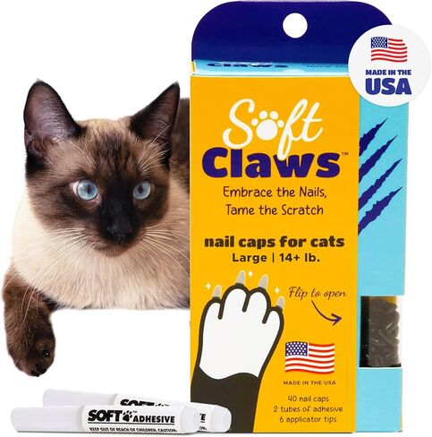 Soft Claws Nail Caps for Medium Cats, 40 Caps, Pink Sparkle in Kuwait