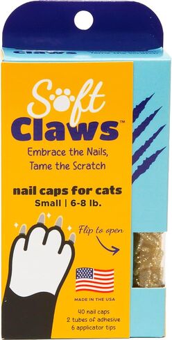 Soft Claws Nail Caps for Medium Cats, 40 Caps, Pink Sparkle in Kuwait