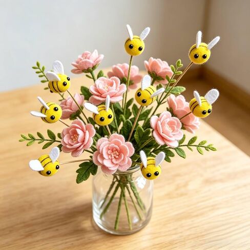 AcceLeah 100Pcs Polyester Bee Balls, Cute Plush DIY Party Decorations in Saudi Arabia