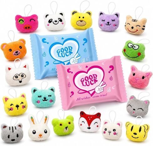 24 Pack Mini Stuffed Animals Blind Bags, Assorted Plush Animals with Random Designs, Mini Plushies and Small Stuffed Animal Toys for Classroom Prizes, Party Favors, Goodie Bags Keychain Decorations in Kuwait