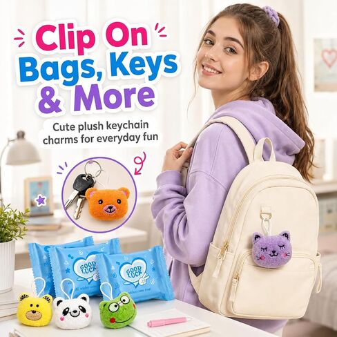 24 Pack Mini Stuffed Animals Blind Bags, Assorted Plush Animals with Random Designs, Mini Plushies and Small Stuffed Animal Toys for Classroom Prizes, Party Favors, Goodie Bags Keychain Decorations in Kuwait