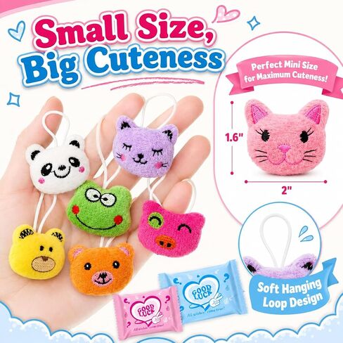 24 Pack Mini Stuffed Animals Blind Bags, Assorted Plush Animals with Random Designs, Mini Plushies and Small Stuffed Animal Toys for Classroom Prizes, Party Favors, Goodie Bags Keychain Decorations in Kuwait