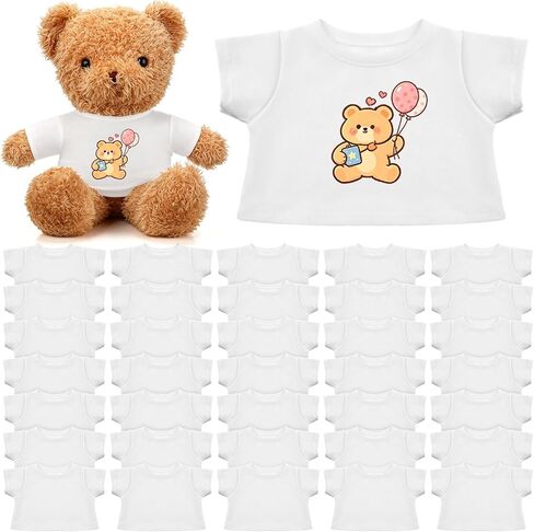 36 Pcs Stuffed Bear Tshirt Clothes Bulk Fit 14-16 in Stuffed Dolls Plush Animal Bear Shirt for DIY Crafts Sublimation Giveaways Goodie Bags Classroom Projects in Saudi Arabia