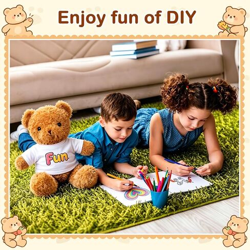36 Pcs Stuffed Bear Tshirt Clothes Bulk Fit 14-16 in Stuffed Dolls Plush Animal Bear Shirt for DIY Crafts Sublimation Giveaways Goodie Bags Classroom Projects in Saudi Arabia