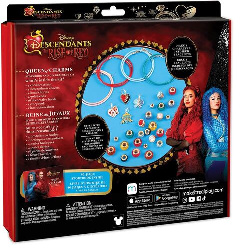 Make It Real: Descendants 4 Rise of Red - Queen of Charms - 34pc DIY Jewelry Kit, Make 4 Character Inspired Bracelets, Disney, Girls & Kids Ages 8+ in Kuwait