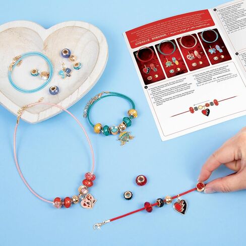 Make It Real: Descendants 4 Rise of Red - Queen of Charms - 34pc DIY Jewelry Kit, Make 4 Character Inspired Bracelets, Disney, Girls & Kids Ages 8+ in Kuwait