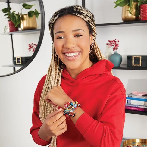 Make It Real: Descendants 4 Rise of Red - Queen of Charms - 34pc DIY Jewelry Kit, Make 4 Character Inspired Bracelets, Disney, Girls & Kids Ages 8+ in Kuwait