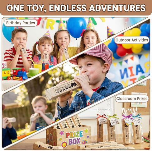 LOVESTOWN 2 PCS Kids Wooden Train Whistles, Train Whistle 4, Tone 7.3" Toy in Saudi Arabia