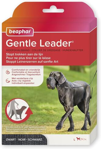 Beaphar Gentle Leader L Black 1 Piece - Dog Head Collar - Fabric - Kind and Effective Training, no Pulling or Choking - Large Breeds - Black - L in Saudi Arabia